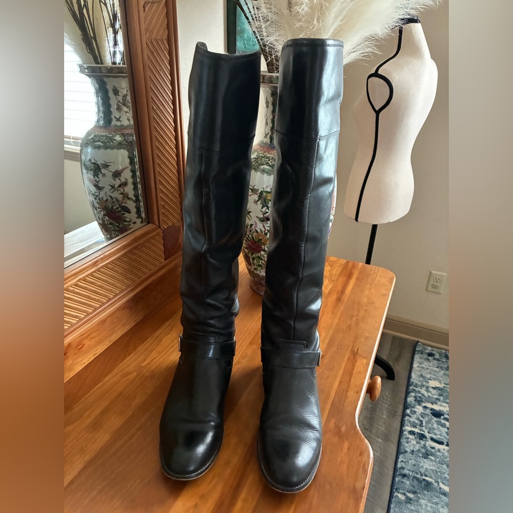 Coach black leather over the knee boot